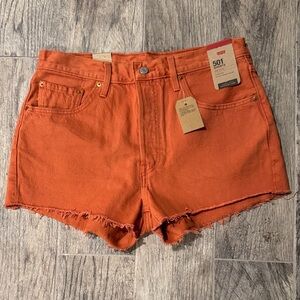 Levi's Women's Vibrant Orange Jean Shorts